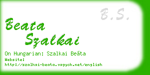 beata szalkai business card