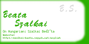 beata szalkai business card